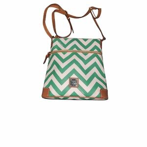 Dooney & Bourke Chevron Leather Crossbody Bag | Green and White